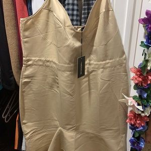 Champagne strappy cup detail dress